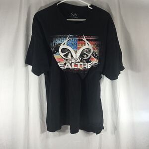 Realtree T-shirt Featuring Antler Logo With American Flag Design, Size 2XL